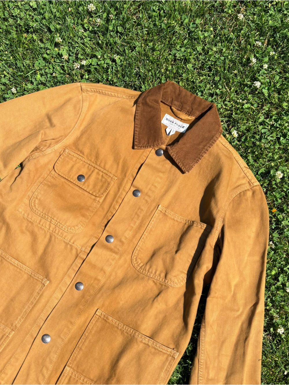 GAP Work Force Men's Golden Tan Field Jacket with Corduroy Collar - Picture 3 of 7